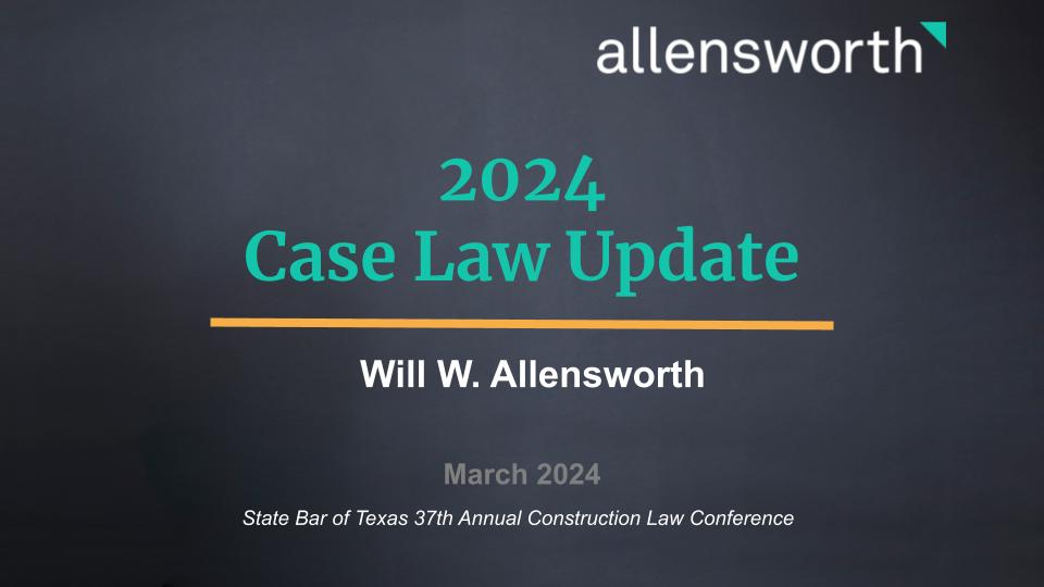2024 Case Law Update Allensworth